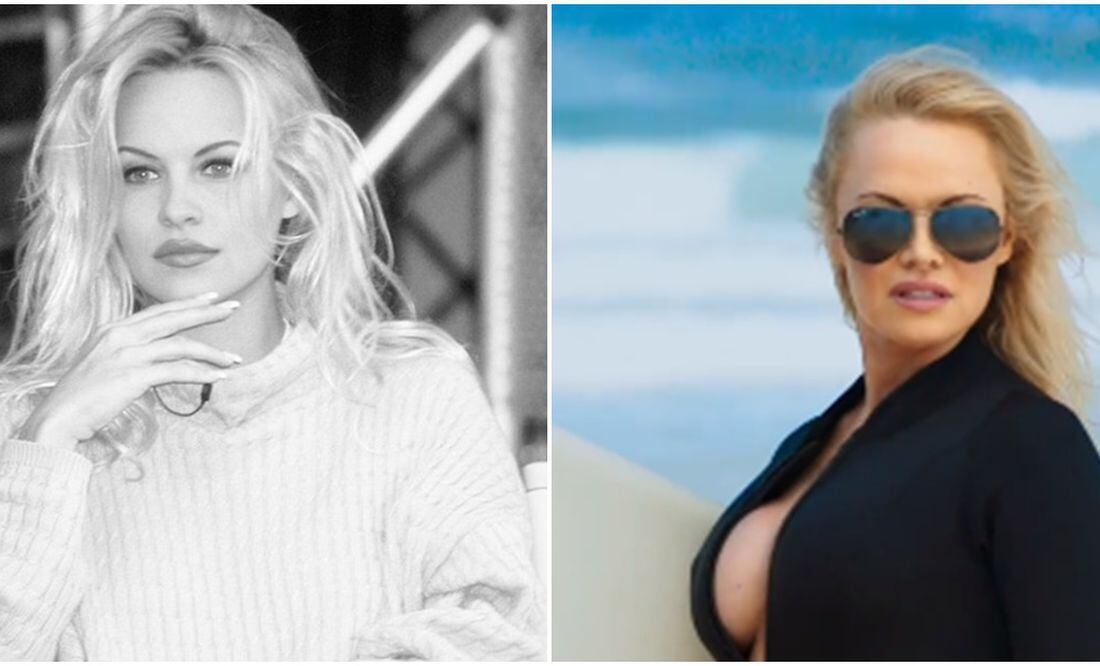La Actriz Pamela Anderson Posó Muy Sensual Con Un Clásico Y Sexy Traje De Baño Color Blanco 8427